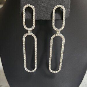 Two link rhinestone dangling earrings